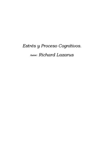 Estrés y procesos cognitivos