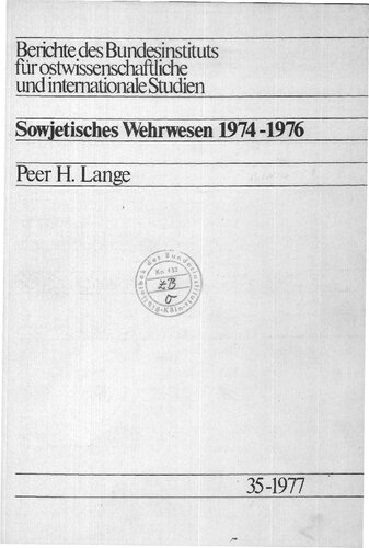Sowjetisches Wshrwesen 1974 -1976