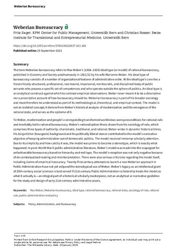 Weberian Bureaucracy