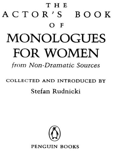 The Actor's Book of Monologues for Women