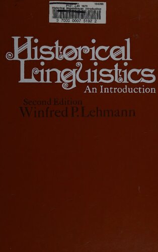 Historical Linguistics: An Introduction