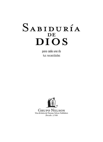 Sabiduría de Dios para cada una de tus necesidades