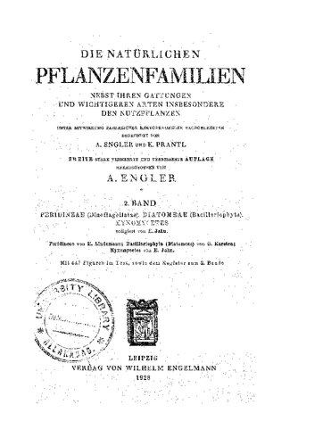 Die natürlichen Pflanzenfamilien nebst ihren Gattungen und wichtigeren Arten insbesondere den Nutzpflanzen : unter Mitwirkung zahlreicher hervorragender Fachgelehrten. Bd. 2