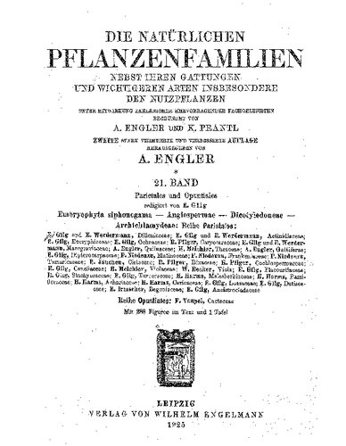 Die natürlichen Pflanzenfamilien nebst ihren Gattungen und wichtigeren Arten insbesondere den Nutzpflanzen : unter Mitwirkung zahlreicher hervorragender Fachgelehrten. Bd. 21