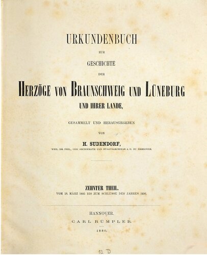 Urkundenbuch zur Geschichte der Herzöge von Braunschweig und Lüneburg und ihrer Lande / Vom 18. März 1405 bis zum Schlusse des Jahres 1406
