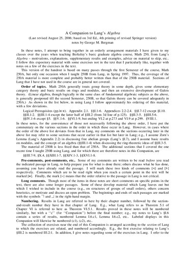 A Companion to Lang’s Algebra