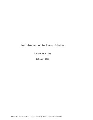 An Introduction to Linear Algebra
