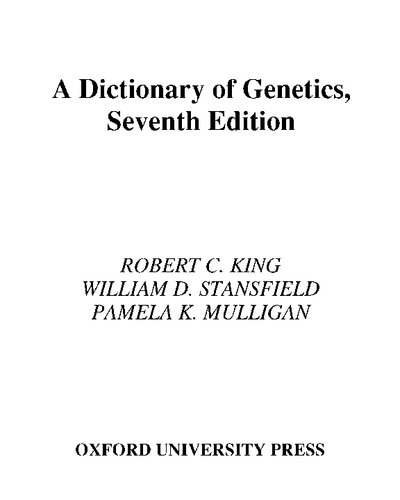 A Dictionary of Genetics