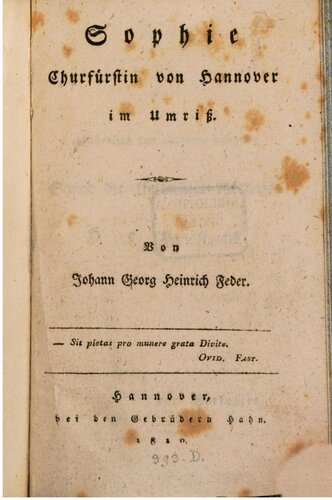 Sophie, Kurfürstin von Hannover, im Umriß