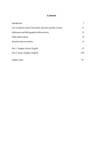 A Dictionary: Christian Sogdian, Syriac and English