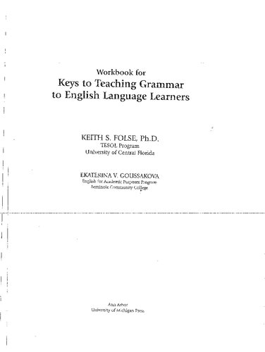 Workbook for Keys to Teaching Grammar to English Language Learners (Properly Bookmarked)