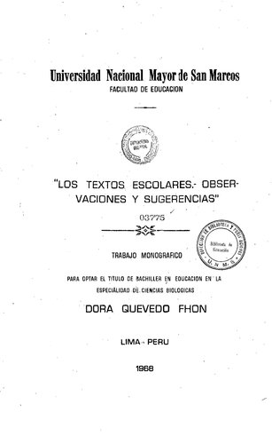 Los textos escolares: observaciones y sugerencias