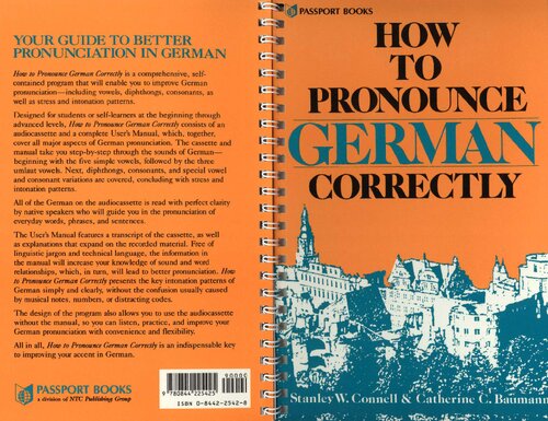 How To Pronounce German Correctly Audio Cassette and Book in clamshell Case