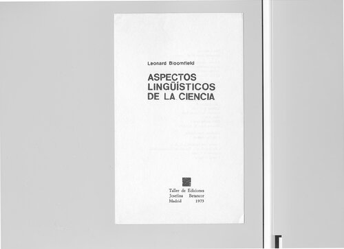 Aspectos lingüísticos de la ciencia [INCOMPLETO]