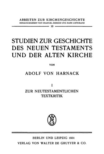 Zur neutestamentlichen Textkritik Teil 1