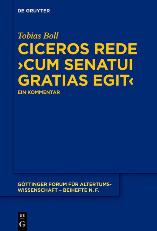 Ciceros Rede cum senatui gratias egit: Ein Kommentar
