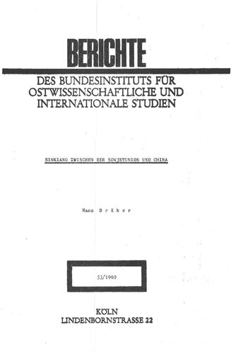 SINKIANC ZWISCHEN DER SOWJETUNION UND CHINA