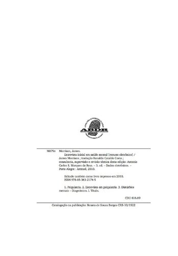 Entrevista Inicial em Saúde Mental