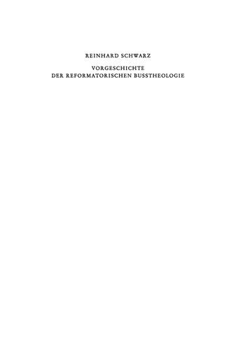 Vorgeschichte der reformatorischen Bußtheologie