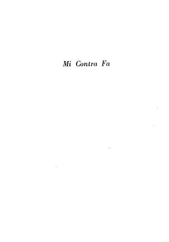 Mi Contra Fa: The Immoralisings of a Machiavellian Musician