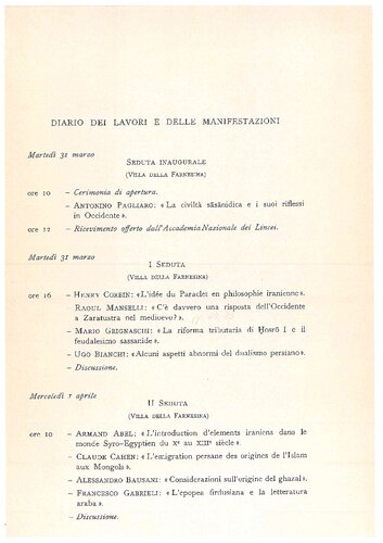 Atti del Convegno internazionale sul tema: La Persia nel Medioevo. (Roma, 31 marzo-5 aprile l970).