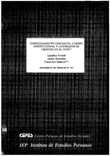 Endeudamiento creciente, cambio institucional y contratos de crédito en el Perú