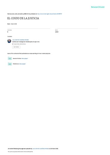 El costo de la justicia: corrupción, género, terrorismo y medio ambiente. Ponencias del I Congreso Internacional en Filosofía en Derecho & Análisis Económico