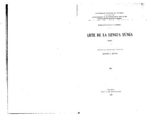 Arte de la lengua yunga (Mochica, 1644)