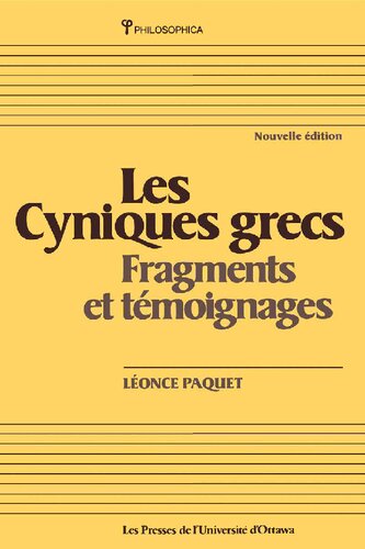 Les Cyniques grecs: Fragments et témoignages