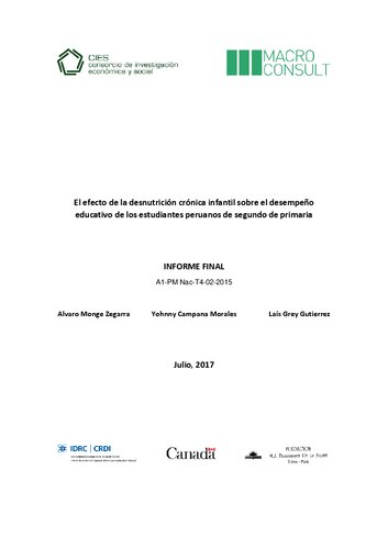 El efecto de la desnutrición crónica infantil sobre el desempeño educativo de los estudiantes peruanos de segundo de primaria
