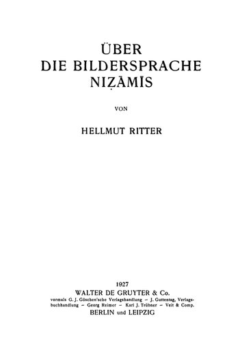 Über die Bildersprache Nizamis