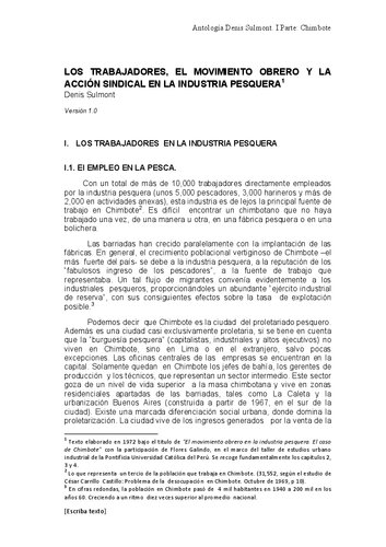 Los trabajadores, el movimiento obrero y la acción sindical en la industria pesquera (Perú) [INCOMPLETO, Caps. 2, 3, 4]
