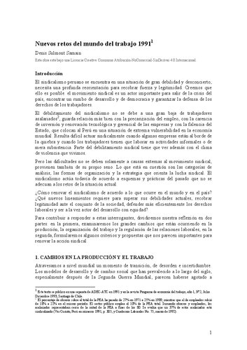 Nuevos retos del mundo del trabajo [1991]