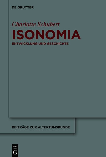 Isonomia: Entwicklung Und Geschichte