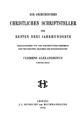 Clemens Alexandrinus Band 8: Teil 1+2 Register – Erster und Zweiter Teil