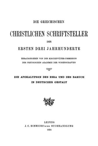 Die Apokalypsen des Esra und des Baruch in deutscher Gestalt