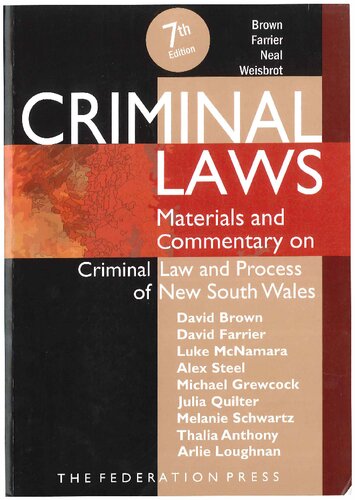 Criminal Laws: Materials and Commentary on Criminal Law and Process of NSW