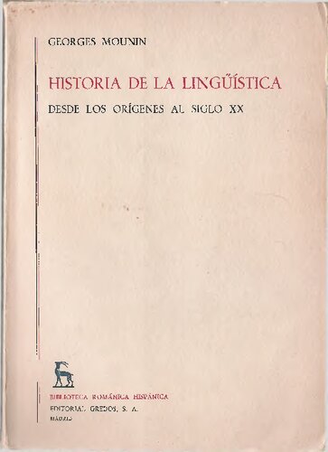 Historia de la lingüística. Desde los orígenes al siglo XX