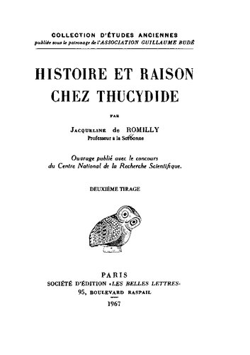 Histoire et raison chez Thucydide