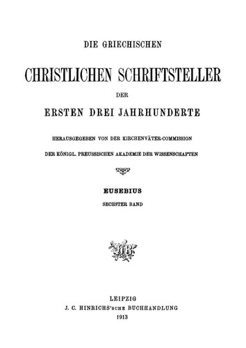 Origenes Werke Band 6 Die Demonstratio Evangelica