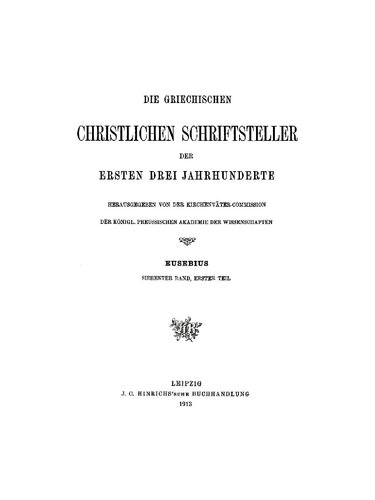 Eusebius Werke Band 7: Die Chronik des Hieronymus, Teil 1:  Text