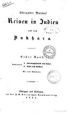 Alexander Burnes' Reisen in Indien und nach Bukhara