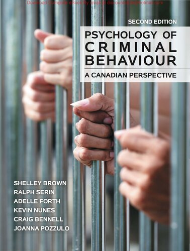 Psychology of Criminal Behaviour A Canadian Perspective