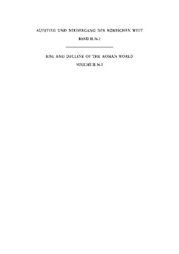 Geschichte u. Kultur Roms im Spiegel d. neueren Forschung ;2. Principat. Bd. Bd. 36. Philosophie, Wissenschaften, Technik
