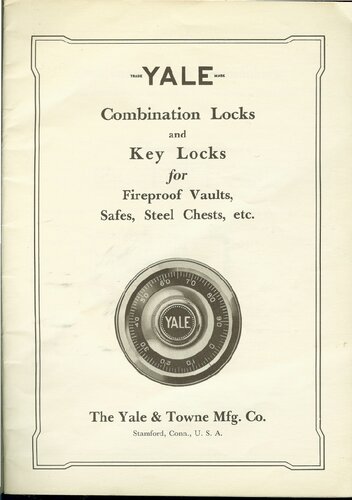 Combination Locks and Key Locks for Fireproof Vaults, Safes, Steel Chests, Etc