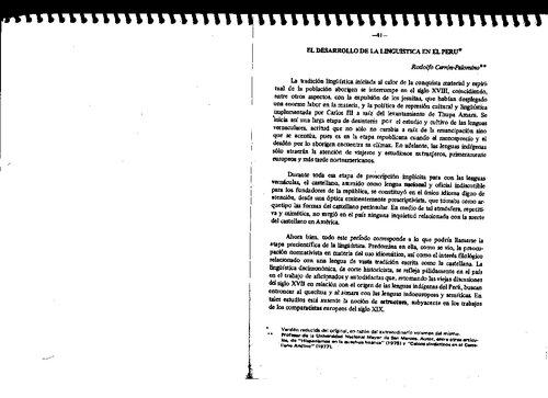 El desarrollo de la lingüística en el Perú