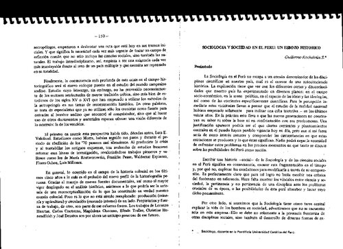 Sociología y sociedad en el Perú: un esbozo histórico