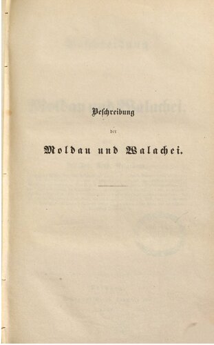 Beschreibung von Moldau und Walachei