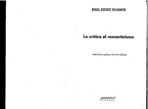 La crítica al romanticismo