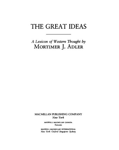 Great Ideas - Lexicon of Western Thought